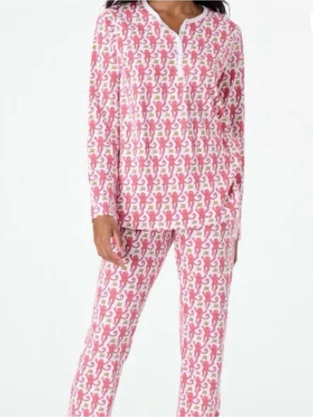 Roller Rabbit Pink Long Sleeve Pants Pajama Set